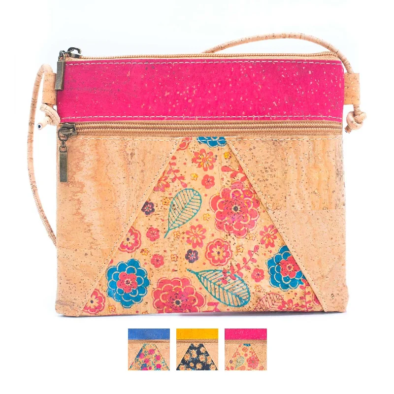 Women's Crossbody Bag with Multiple Compartments in Gray for Organized Daily UseCork triangle Pattern stitching ladies cork crossbody bag BAGP-207 Women's Crossbody Bag with Multiple Compartments in Gray for Organized Daily UseCork triangle Pattern stitching ladies cork crossbody bag BAGP-207