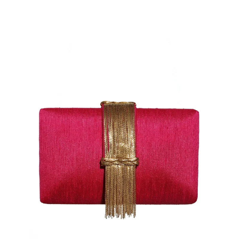 Women's Small Beaded Clutch in Silver for New Year's Eve PartyCranberry Sauce Fringe Clutch Women's Small Beaded Clutch in Silver for New Year's Eve PartyCranberry Sauce Fringe Clutch