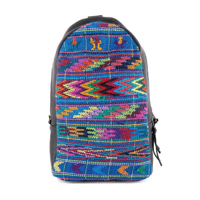 Waterproof Nylon Crossbody Bag in Navy Blue for Outdoor Hiking TripsCROSSBODY SLING 2.0 - OOAK - BLACK - NO. 12229