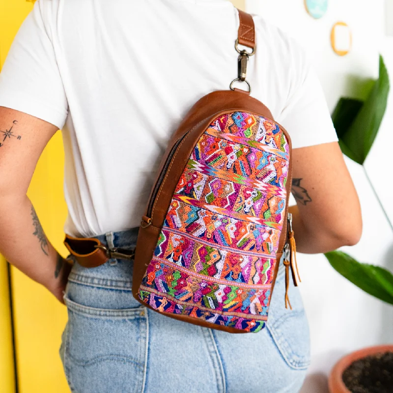 Large Faux Leather Crossbody Bag in Brown with Tassel Details for Casual TravelCROSSBODY SLING 2.0 - OOAK - CAFE - NO. 13023