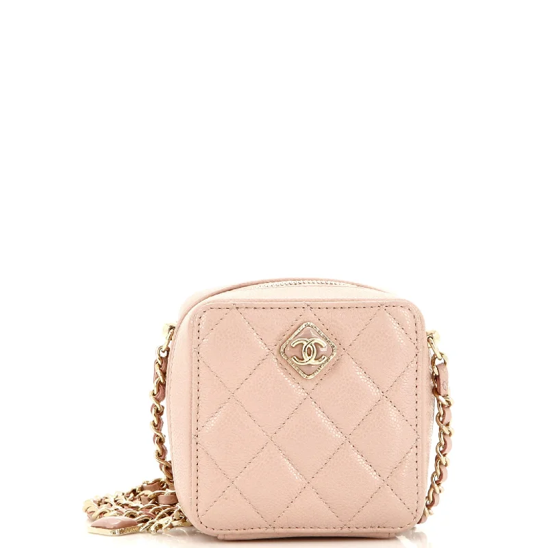 Women's Mini Crossbody Bag in Pink Velvet with Rhinestone Accents for Girls' Nights OutDiamond CC Zip Crossbody Quilted Caviar Mini Women's Mini Crossbody Bag in Pink Velvet with Rhinestone Accents for Girls' Nights OutDiamond CC Zip Crossbody Quilted Caviar Mini
