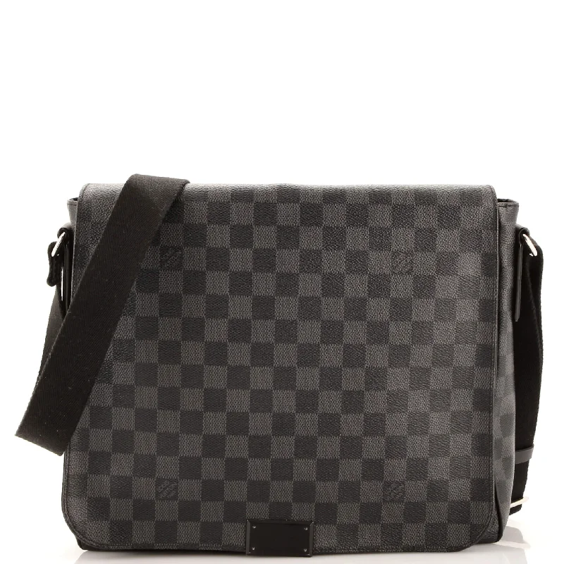 Large Faux Leather Crossbody Bag in Brown with Tassel Details for Casual TravelDistrict Messenger Bag Damier Graphite MM