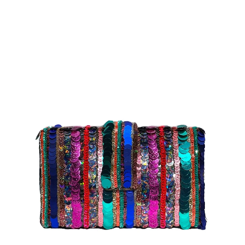 Lace - Trimmed Satin Clutch in Ivory for Garden WeddingsDiwali Night Clutch