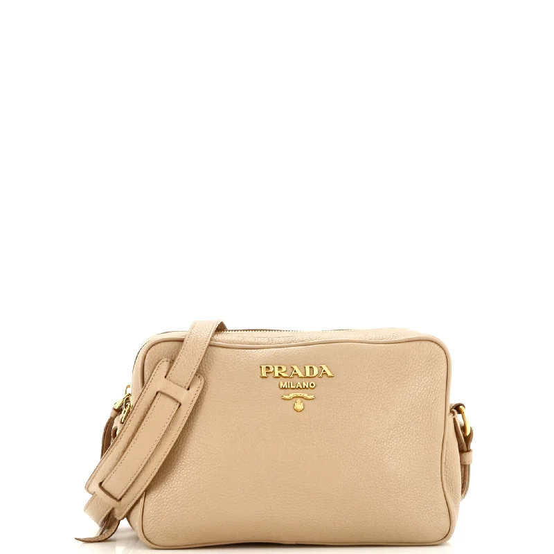 Geometric - Printed PVC Crossbody Bag in Multicolor for Trendy Street StyleDouble Zip Camera Bag Vitello Daino