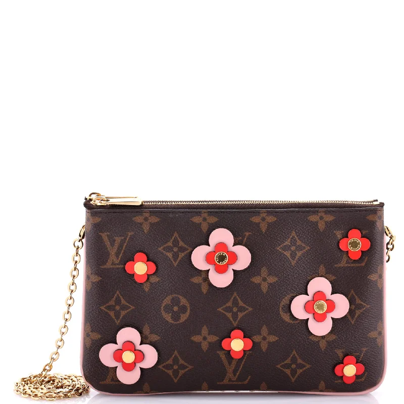 Waterproof Nylon Crossbody Bag in Navy Blue for Outdoor Hiking TripsDouble Zip Pochette Limited Edition Blooming Flowers Monogram Canvas Waterproof Nylon Crossbody Bag in Navy Blue for Outdoor Hiking TripsDouble Zip Pochette Limited Edition Blooming Flowers Monogram Canvas