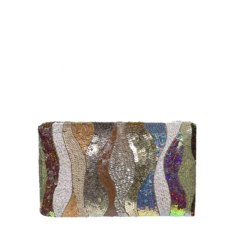 Quilted Leather Evening Bag in Gray for Sophisticated EventsDune Clutch