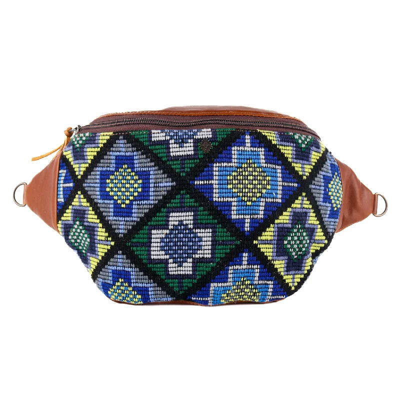 Embroidered Silk Crossbody Bag in Purple for Formal Events and WeddingsEL DON MANNY PACK - H&S PANEL - CAFE - NO. 12390