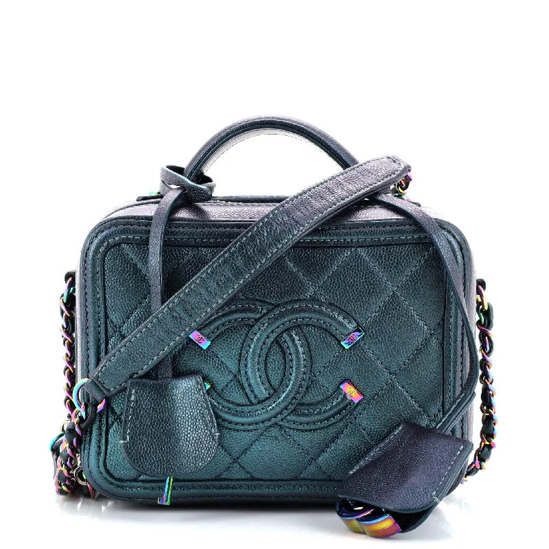 Women's Crossbody Bag with Zippered Pocket on the Back in Red for SecurityFiligree Vanity Case Quilted Iridescent Caviar Small Women's Crossbody Bag with Zippered Pocket on the Back in Red for SecurityFiligree Vanity Case Quilted Iridescent Caviar Small