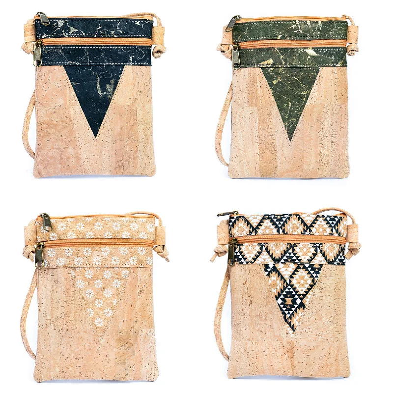 Plus - size Women's Crossbody Bag in Burgundy for Ample StorageTriangle-Cut Natural Cork Women's Crossbody Bag with 2 Zipper Compartments BAGP-272-MIX-4 (4units) Plus - size Women's Crossbody Bag in Burgundy for Ample StorageTriangle-Cut Natural Cork Women's Crossbody Bag with 2 Zipper Compartments BAGP-272-MIX-4 (4units)
