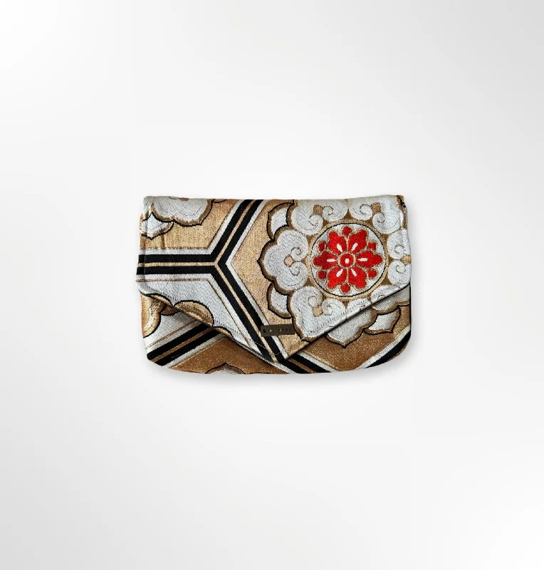 Floral - Printed Satin Clutch in Pink for Spring GalasGold and Black Geometric and Floral Clutch Floral - Printed Satin Clutch in Pink for Spring GalasGold and Black Geometric and Floral Clutch