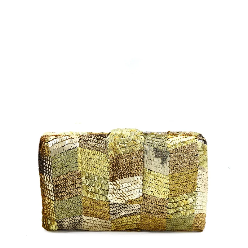 Mirrored Clutch in Silver for Futuristic - Themed GatheringsGold Zigzag Clutch