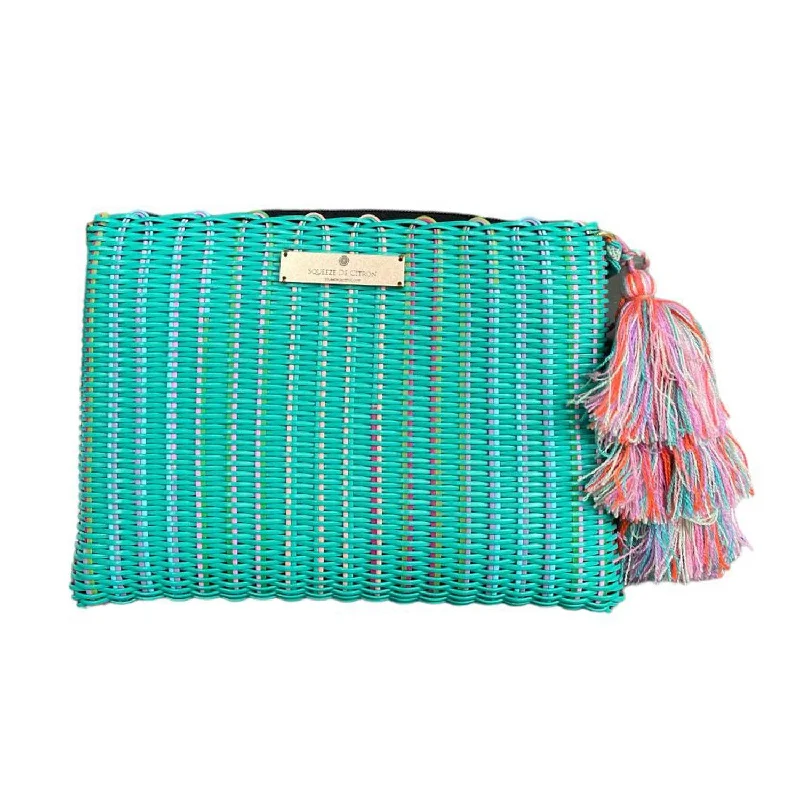Suede Clutch with Tassel Details in Olive for Fall SoireesSprinkle Macaron Lemon Drop Citron - Large Suede Clutch with Tassel Details in Olive for Fall SoireesSprinkle Macaron Lemon Drop Citron - Large