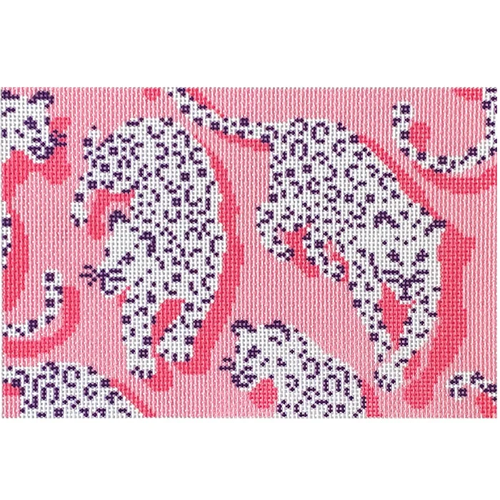 Leather Clutch with Chain Strap in Black for Cocktail PartiesLeopard Clutch - Pink Canvas Leather Clutch with Chain Strap in Black for Cocktail PartiesLeopard Clutch - Pink Canvas