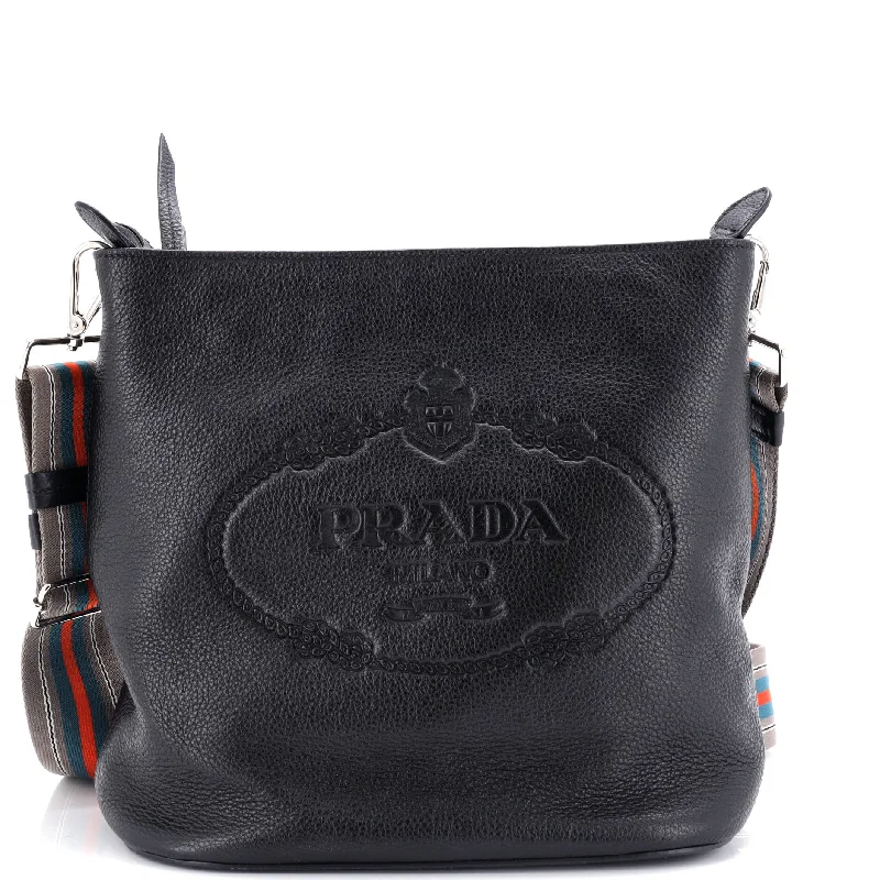 Geometric - Printed PVC Crossbody Bag in Multicolor for Trendy Street StyleLogo Bucket Messenger Bag Vitello Phenix Medium