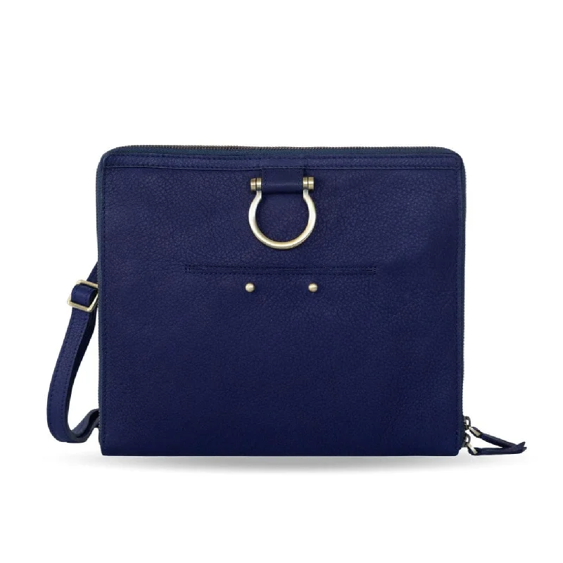 Navy Raw Leather