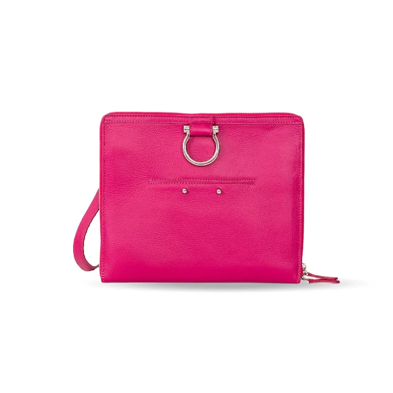 Silver Fuchsia Oil Leather