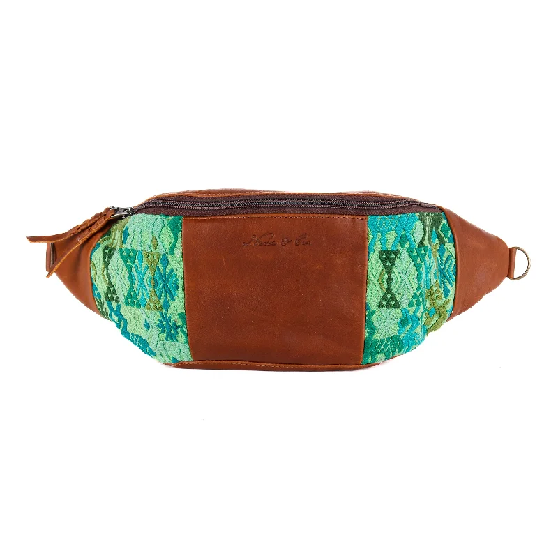 Women's Crossbody Bag with Zippered Pocket on the Back in Red for SecurityMANNY PACK - OOAK HUIPIL TEXTILE - CAFE - NO. 10864 Women's Crossbody Bag with Zippered Pocket on the Back in Red for SecurityMANNY PACK - OOAK HUIPIL TEXTILE - CAFE - NO. 10864
