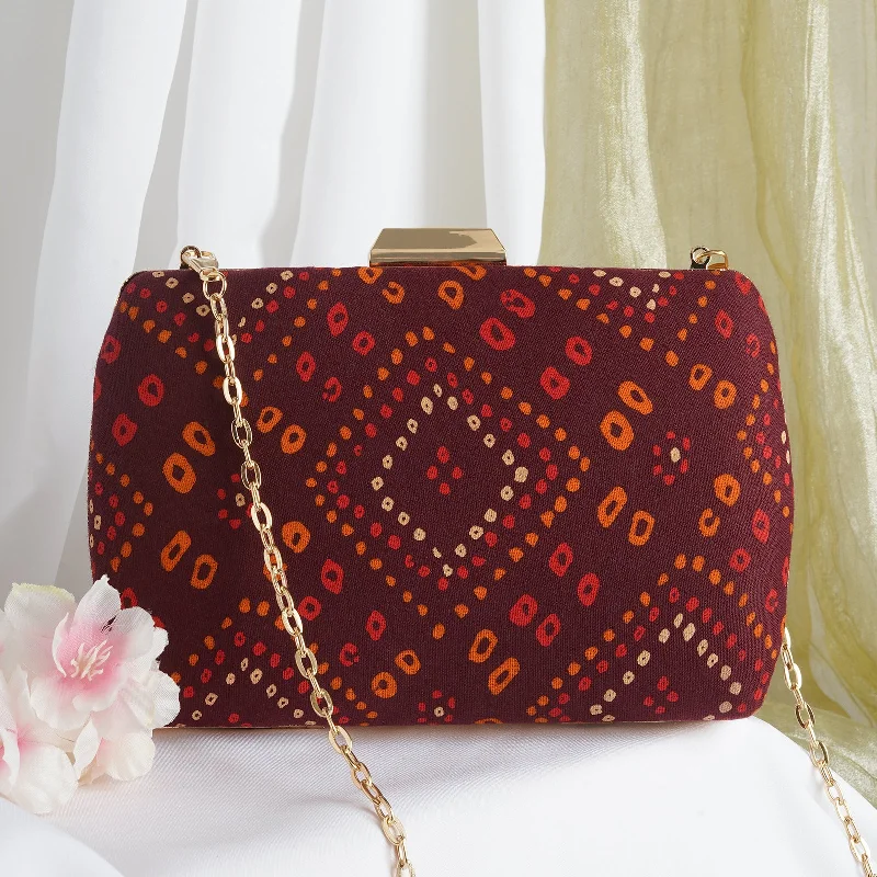 Women's Studded Leather Evening Bag in Black for Rock - n - Roll NightsMaroon Magic Stone and Print Clutch Women's Studded Leather Evening Bag in Black for Rock - n - Roll NightsMaroon Magic Stone and Print Clutch