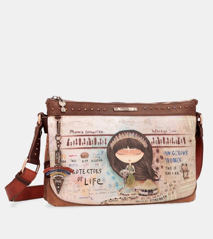 Women's Crossbody Bag with Magnetic Closure in White for Quick AccessMenire crossbody bag with 2 compartments Women's Crossbody Bag with Magnetic Closure in White for Quick AccessMenire crossbody bag with 2 compartments