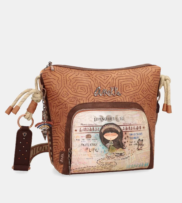 Large Faux Leather Crossbody Bag in Brown with Tassel Details for Casual TravelMenire large crossbody bag with front pocket Large Faux Leather Crossbody Bag in Brown with Tassel Details for Casual TravelMenire large crossbody bag with front pocket