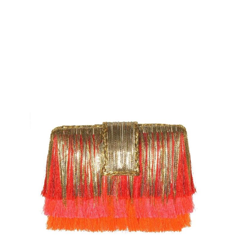 Floral - Printed Satin Clutch in Pink for Spring GalasMimosa Clutch