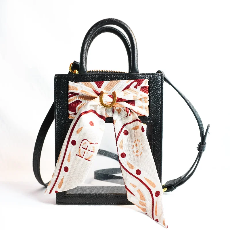 Women's Crossbody Bag with Chain Strap in Gold for a Glamorous TouchMini Calista Clear + Crimson Paisley Twilly
