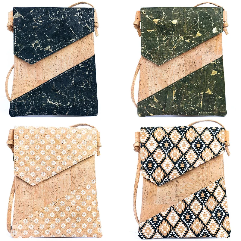 Women's Crossbody Bag with Adjustable Strap in Orange for Customizable ComfortGeometric Cut Style Natural Cork Women's Crossbody Bag BAGP-270-MIX-4 (4units) Women's Crossbody Bag with Adjustable Strap in Orange for Customizable ComfortGeometric Cut Style Natural Cork Women's Crossbody Bag BAGP-270-MIX-4 (4units)