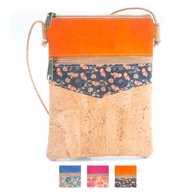 Leather - Trimmed Denim Crossbody Bag in Blue for a Vintage - Inspired LookMini crossbody phone bag cork women bag (5units) BAGP-219 Leather - Trimmed Denim Crossbody Bag in Blue for a Vintage - Inspired LookMini crossbody phone bag cork women bag (5units) BAGP-219