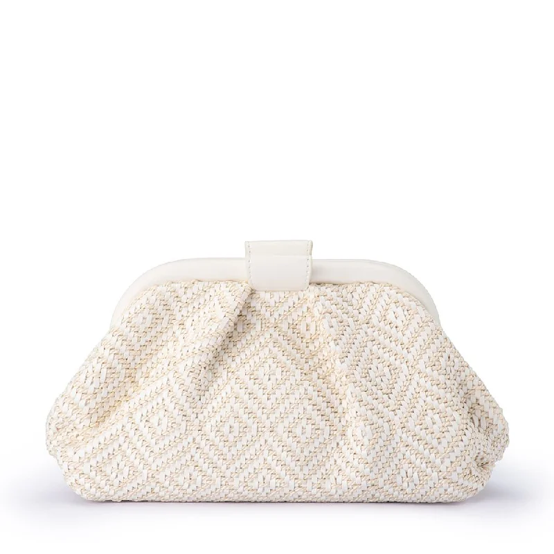 Mirrored Clutch in Silver for Futuristic - Themed GatheringsMINKI Gathered Woven Clutch Mirrored Clutch in Silver for Futuristic - Themed GatheringsMINKI Gathered Woven Clutch