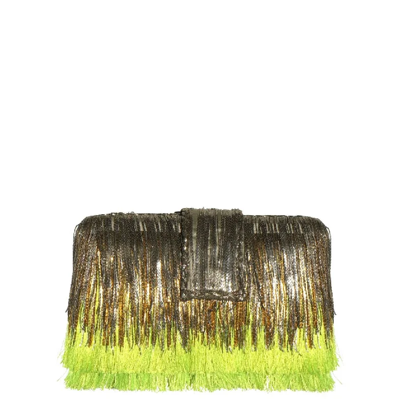 Women's Small Beaded Clutch in Silver for New Year's Eve PartyMojito Clutch