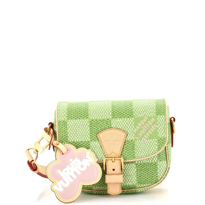 Plus - size Women's Crossbody Bag in Burgundy for Ample StorageMontsouris Round Flap Messenger Bag Tyler the Creator Giant Damier Golf