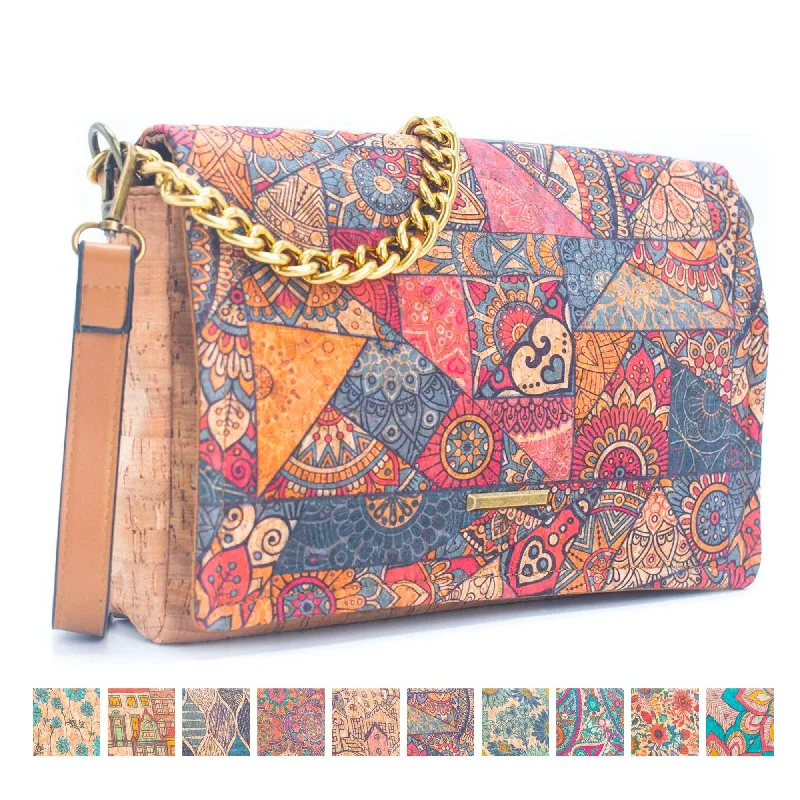 Women's Crossbody Bag with Multiple Compartments in Gray for Organized Daily UseNatural Cork printed pattern women's messenger bag BAGD-355 Women's Crossbody Bag with Multiple Compartments in Gray for Organized Daily UseNatural Cork printed pattern women's messenger bag BAGD-355