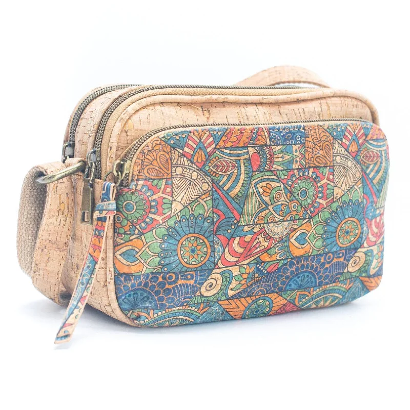 Women's Crossbody Bag with RFID - Blocking Pocket in Black for Safe TravelNatural Cork Women's Printed Crossbody Bag BAGF-036 Women's Crossbody Bag with RFID - Blocking Pocket in Black for Safe TravelNatural Cork Women's Printed Crossbody Bag BAGF-036