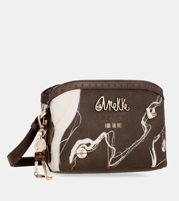 Metallic Crossbody Bag in Silver for New Year's Eve and Special CelebrationsNature Shodō brown 3 compartments shoulder bag