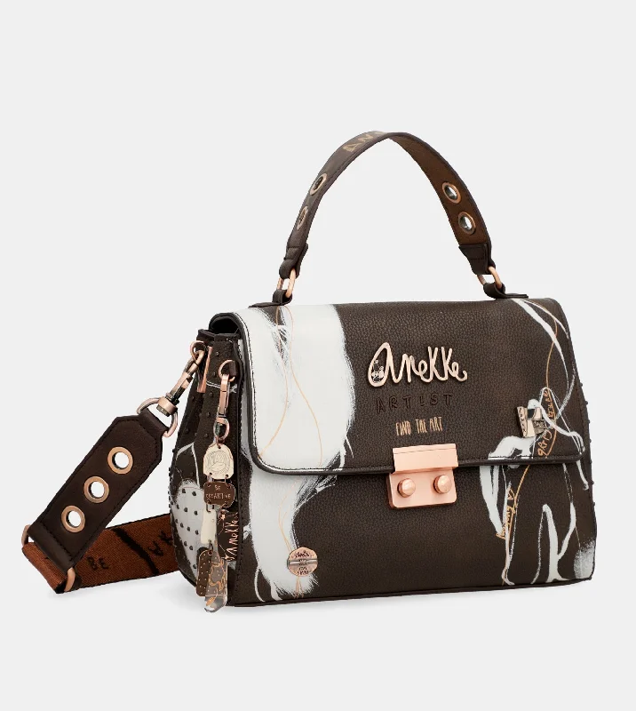 Women's Crossbody Bag with RFID - Blocking Pocket in Black for Safe TravelNature Shodō brown flap bag Women's Crossbody Bag with RFID - Blocking Pocket in Black for Safe TravelNature Shodō brown flap bag