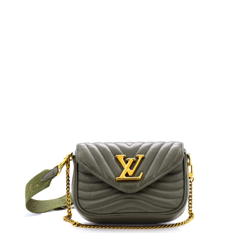 Women's Small Leather Crossbody Bag in Black with Gold Hardware for Evening PartiesNew Wave Multi Pochette Quilted Leather