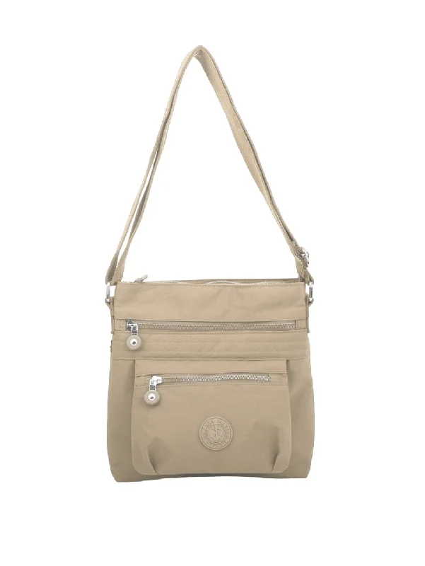 Women's Crossbody Bag with Magnetic Closure in White for Quick AccessNY2006 Sally Nylon Crossbody Bag