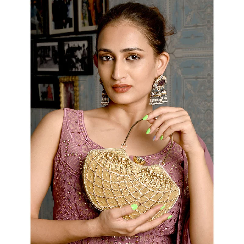 Large Sequin Clutch in Gold for Red - Carpet EventsOdette Golden Embellished Clutch Large Sequin Clutch in Gold for Red - Carpet EventsOdette Golden Embellished Clutch