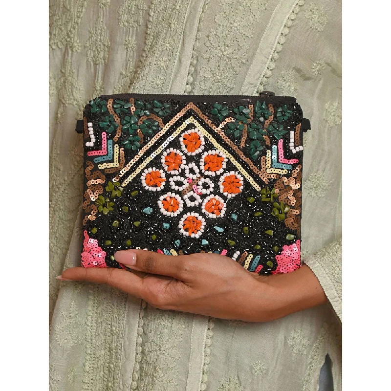 Floral - Printed Satin Clutch in Pink for Spring GalasOdette Multicolor Beads and Sequins Embroidered Clutch Floral - Printed Satin Clutch in Pink for Spring GalasOdette Multicolor Beads and Sequins Embroidered Clutch