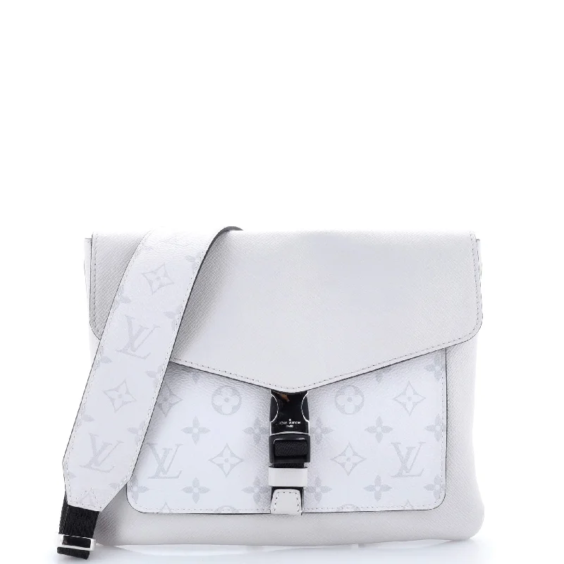 Women's Crossbody Bag with Multiple Compartments in Gray for Organized Daily UseOutdoor Flap Messenger Monogram Taigarama Women's Crossbody Bag with Multiple Compartments in Gray for Organized Daily UseOutdoor Flap Messenger Monogram Taigarama
