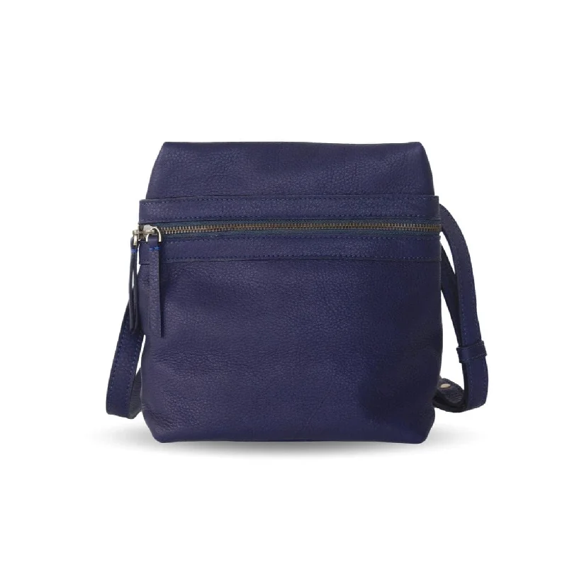 Navy Raw Leather