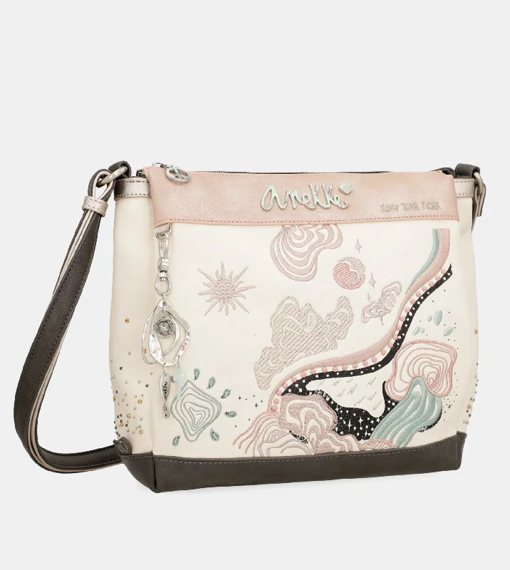 Women's Mini Crossbody Bag in Pink Velvet with Rhinestone Accents for Girls' Nights OutPsicodelic 3-compartment crossbody bag