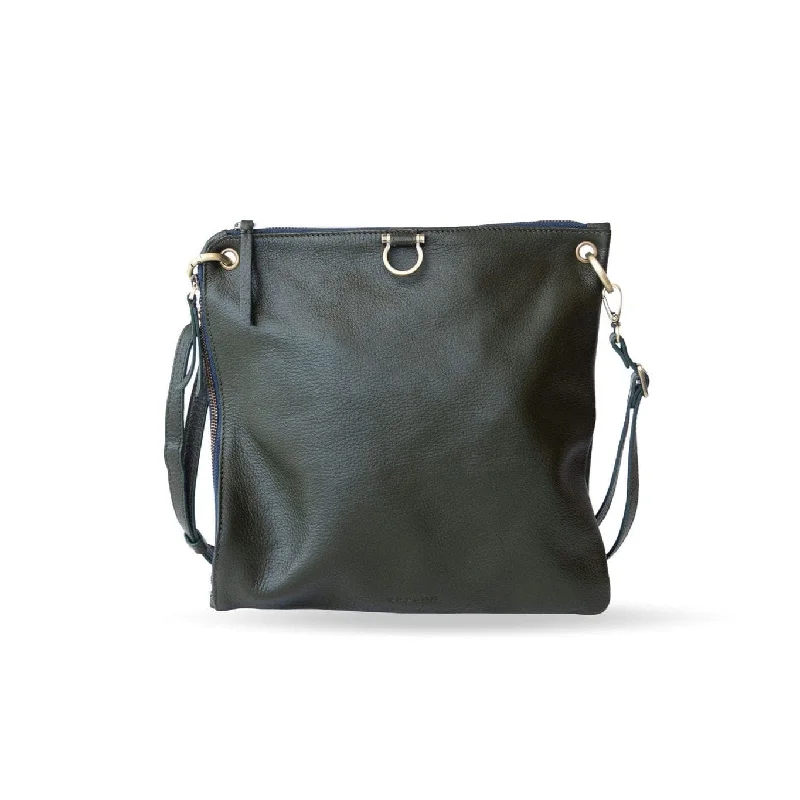 Hunter Green Navy Zip Oil Leather