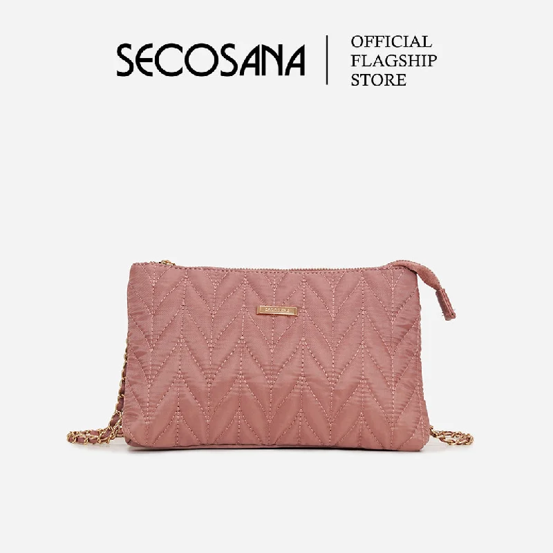 Metallic Crossbody Bag in Silver for New Year's Eve and Special CelebrationsSECOSANA Giara Quilted Sling Bag Metallic Crossbody Bag in Silver for New Year's Eve and Special CelebrationsSECOSANA Giara Quilted Sling Bag