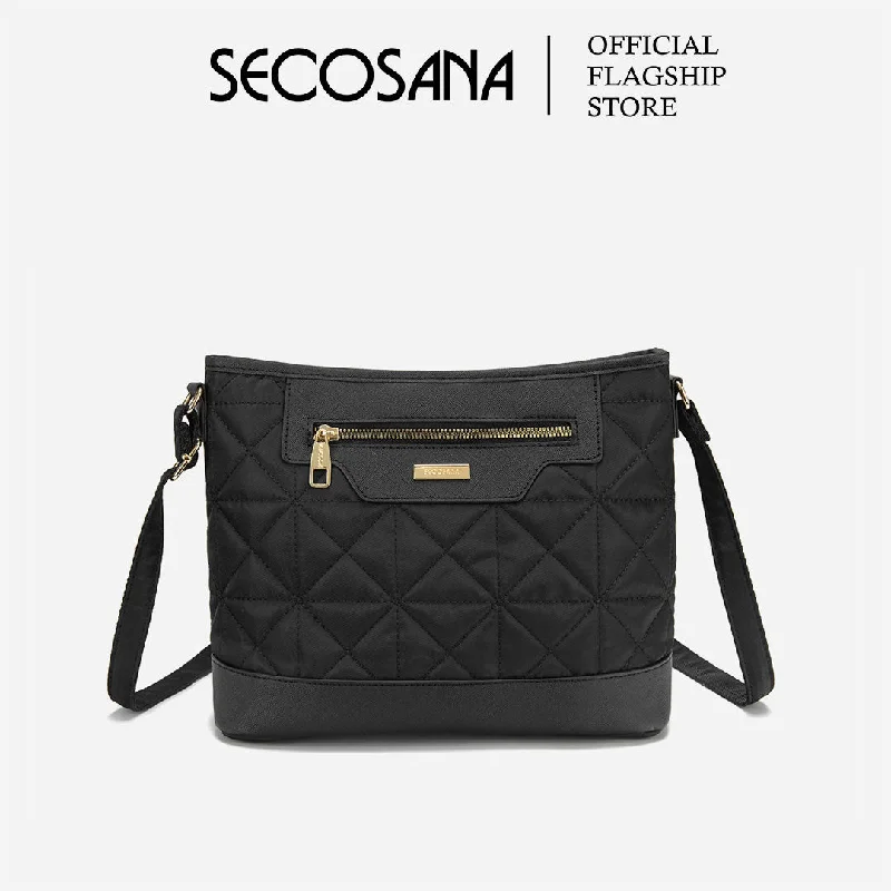 Leather - Trimmed Denim Crossbody Bag in Blue for a Vintage - Inspired LookSECOSANA Naori Plain Crossbody Bag Leather - Trimmed Denim Crossbody Bag in Blue for a Vintage - Inspired LookSECOSANA Naori Plain Crossbody Bag