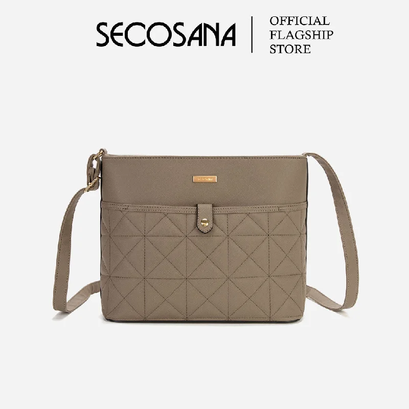 Women's Small Leather Crossbody Bag in Black with Gold Hardware for Evening PartiesSECOSANA Vanelina Plain Sling Bag Women's Small Leather Crossbody Bag in Black with Gold Hardware for Evening PartiesSECOSANA Vanelina Plain Sling Bag