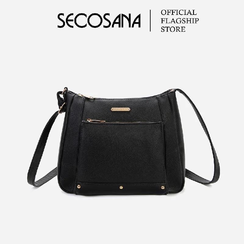 Quilted Leather Crossbody Bag in Cream for a Classic and Elegant AppearanceSECOSANA Vanessa Plain Sling Bag Quilted Leather Crossbody Bag in Cream for a Classic and Elegant AppearanceSECOSANA Vanessa Plain Sling Bag