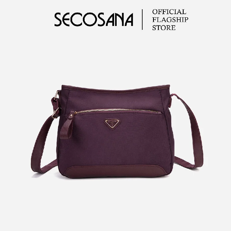 Leather - Trimmed Denim Crossbody Bag in Blue for a Vintage - Inspired LookSECOSANA Zarinna Plain Sling Bag Leather - Trimmed Denim Crossbody Bag in Blue for a Vintage - Inspired LookSECOSANA Zarinna Plain Sling Bag