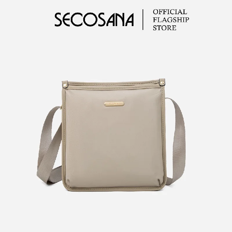 Women's Crossbody Bag with Multiple Compartments in Gray for Organized Daily UseSECOSANA Zoey Plain Crossbody Bag Women's Crossbody Bag with Multiple Compartments in Gray for Organized Daily UseSECOSANA Zoey Plain Crossbody Bag