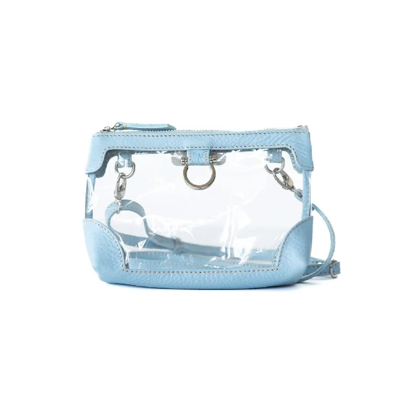 Silver Sky Blue Oil Leather